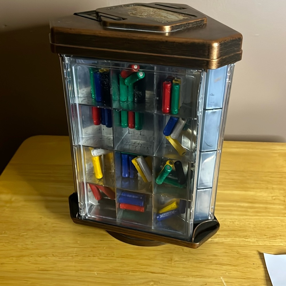 😀Vintage Battat building magnets marbles and case